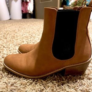 ROOLEE CARAMEL BROWN AND BLACK BOOTIES